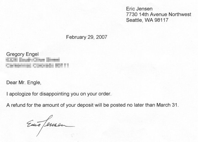 Letter From Jensen - 20070303